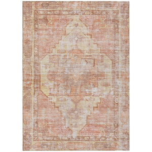 HomeRoots 10' Terra Cotta Ivory & Wheat Oriental Area Rug - Washable, Durable for Indoor & Outdoor Use 619098