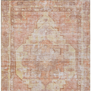 HomeRoots 10' Terra Cotta Ivory & Wheat Oriental Area Rug - Washable, Durable for Indoor & Outdoor Use 619098