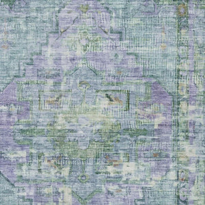 HomeRoots 9' X 12' Teal Blue Oriental Area Rug - Vibrant Washable Design for Indoor & Outdoor Spaces, Durable! 619121