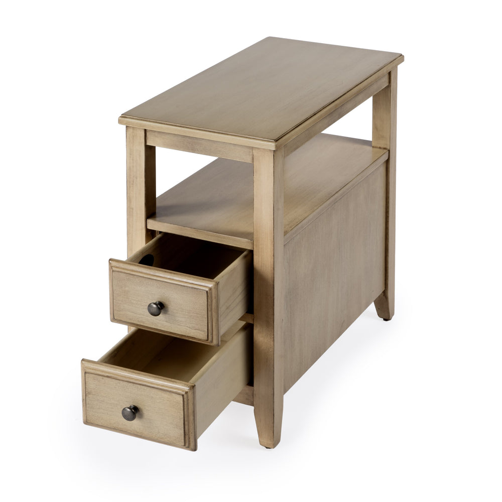 Butler Specialty Marcus Side Table With Elegant Storage Solutions For Living Room And Chairside Display Convenience Tan,Beige Poplar Wood,Mdf,Cherry Veneer 6191424-butler