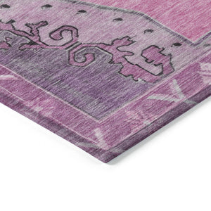 HomeRoots 8' X 10' Pink and Blush Geometric Area Rug - Washable, Durable, Stylish for Indoor & Outdoor Spaces 619162