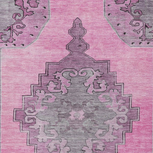 HomeRoots 8' X 10' Pink and Blush Geometric Area Rug - Washable, Durable, Stylish for Indoor & Outdoor Spaces 619162