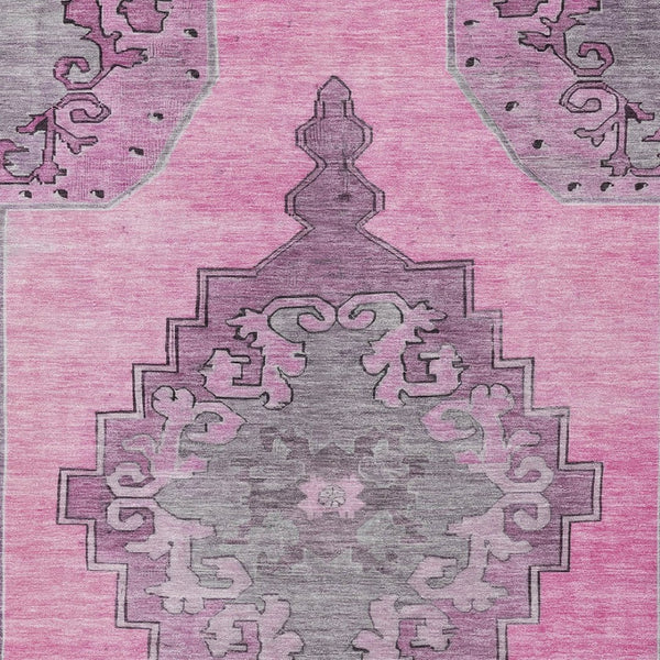 HomeRoots 8' X 10' Pink and Blush Geometric Area Rug - Washable, Durable, Stylish for Indoor & Outdoor Spaces 619162
