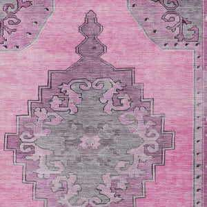 HomeRoots 9' X 12' Pink Blush Geometric Washable Area Rug for Indoor/Outdoor Use – Durable, Stylish & Easy Care 619163