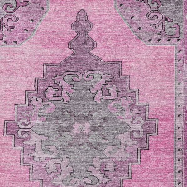 HomeRoots 9' X 12' Pink Blush Geometric Washable Area Rug for Indoor/Outdoor Use – Durable, Stylish & Easy Care 619163