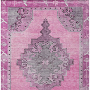 HomeRoots 10' Pink and Blush Geometric Area Rug - Durable, Washable, Stylish for Indoor & Outdoor Spaces 619164