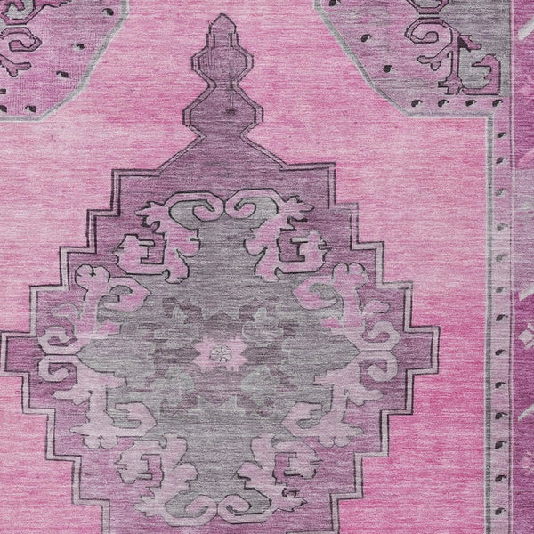 HomeRoots 10' Pink and Blush Geometric Area Rug - Durable, Washable, Stylish for Indoor & Outdoor Spaces 619164