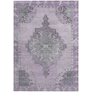 HomeRoots 9' X 12' Stylish Plum and Gray Geometric Area Rug - Washable, Durable for Indoor & Outdoor Use! 619169