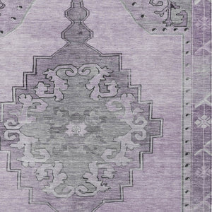 HomeRoots 10' X 14' Geometric Plum and Gray Washable Area Rug - Durable, Stylish for Indoor/Outdoor Use! 619170