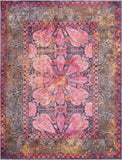 Unique Loom Mangata Mona Machine Made Floral Rug Pink, Beige/Black/Red/Yellow/Orange 7' 10" x 10' 0"