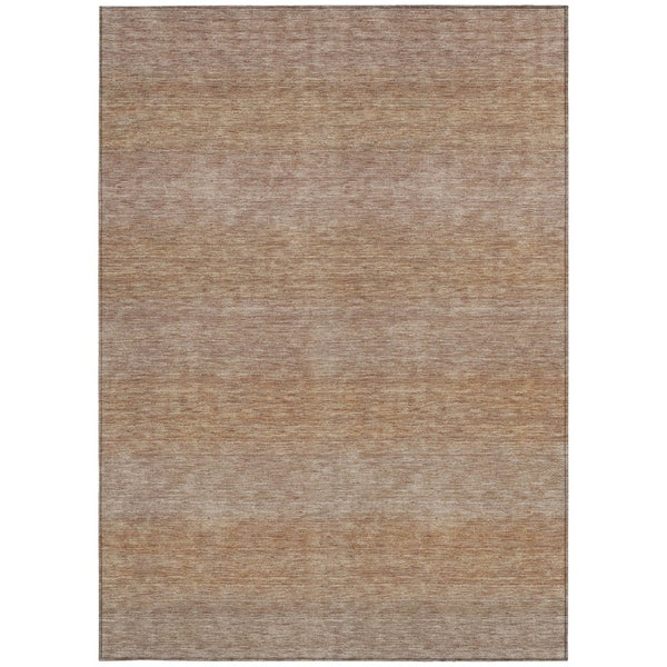 HomeRoots 8' X 10' Beige and Brown Striped Washable Area Rug – Durable, Stylish, Indoor/Outdoor Versatility! 619222