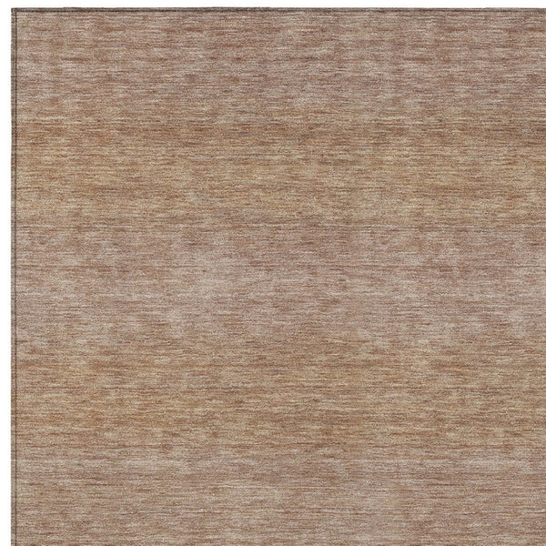 HomeRoots 9' Striped Beige and Brown Indoor-Outdoor Area Rug - Durable, Washable, Perfect for High-Traffic Spaces 619223