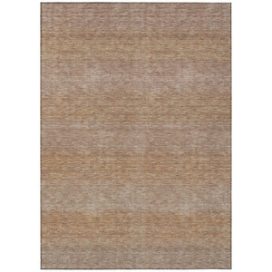 HomeRoots 10' Beige and Brown Striped Area Rug - Washable Indoor/Outdoor, Durable, Stain-Resistant, Versatile! 619224