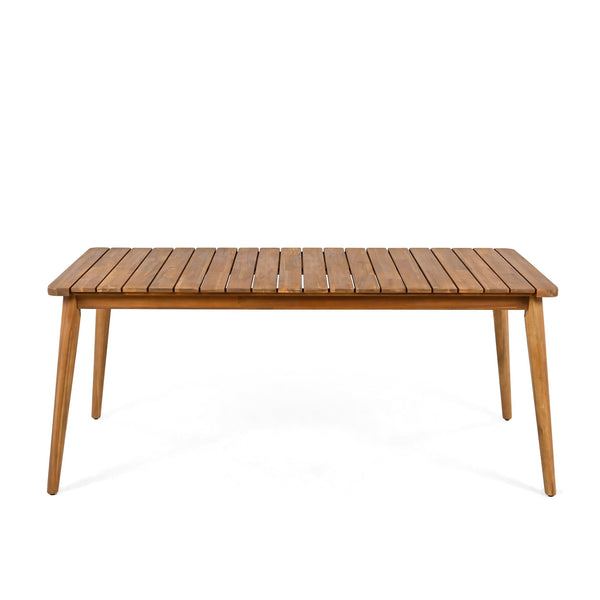 English Elm Christopher Knight Home® - Acacia Modern 72" Outdoor Dining Table for 8 — Solid Acacia Wood, Weather-Resistant Finish, 180lb Capacity N779P266069N
