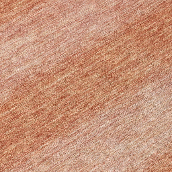 HomeRoots 8' Striped Terra Cotta and Peach Washable Area Rug – Stylish, Durable for Indoor Outdoor Spaces! 619251