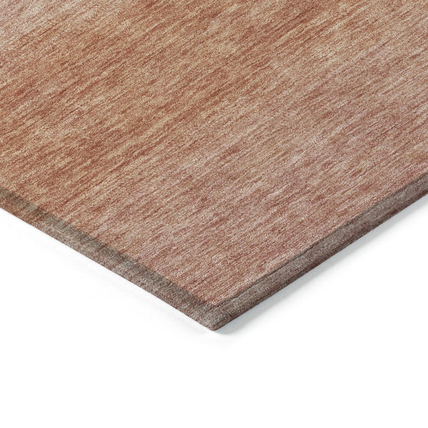 HomeRoots 8' X 10' Stylish Terra Cotta and Peach Striped Washable Area Rug for Indoor and Outdoor Spaces 619252