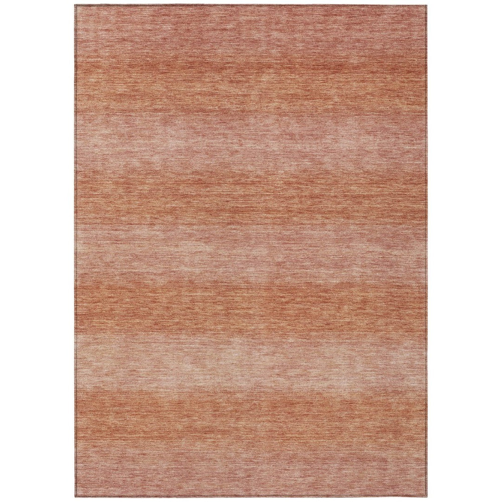 HomeRoots 10' Terra Cotta & Peach Striped Washable Area Rug – Stylish, Durable, Indoor/Outdoor Versatility for All Spaces 619254