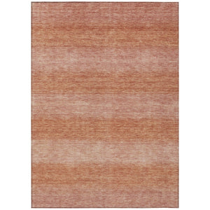 HomeRoots 10' Terra Cotta & Peach Striped Washable Area Rug – Stylish, Durable, Indoor/Outdoor Versatility for All Spaces 619254