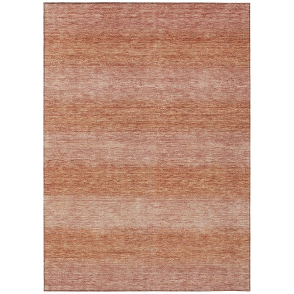 HomeRoots 10' Terra Cotta & Peach Striped Washable Area Rug – Stylish, Durable, Indoor/Outdoor Versatility for All Spaces 619254