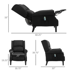 English Elm HOMCOM Wingback Heated Massage Recliner Chair with Vibration, Remote, Footrest, Suede Comfort W2225P173857
