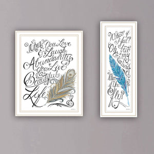 English Elm Trendy Decor 4u Two Piece Motivational Typography Art White Wood Framed Canvas Print B067P256641