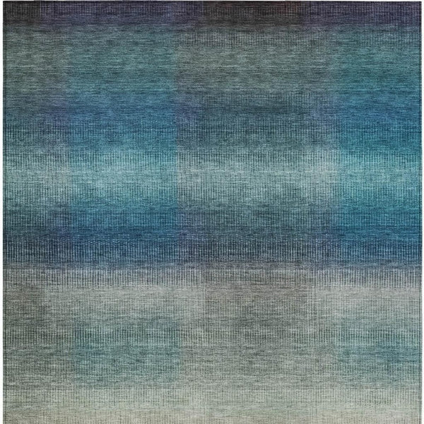HomeRoots 8' X 10' Blue and Copper Abstract Washable Rug - Durable Indoor/Outdoor Style for High-Traffic Areas 619288