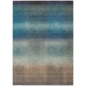 HomeRoots 9' X 12' Blue And Copper Abstract Area Rug - Stylish, Washable, Durable for Indoor & Outdoor Use 619289