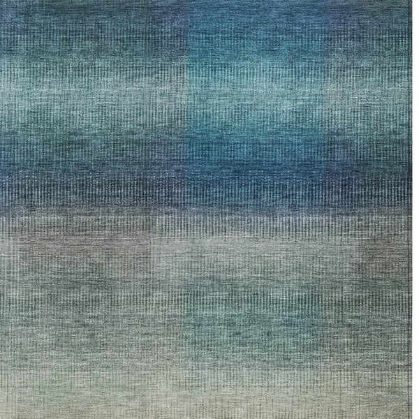 HomeRoots 9' X 12' Blue And Copper Abstract Area Rug - Stylish, Washable, Durable for Indoor & Outdoor Use 619289