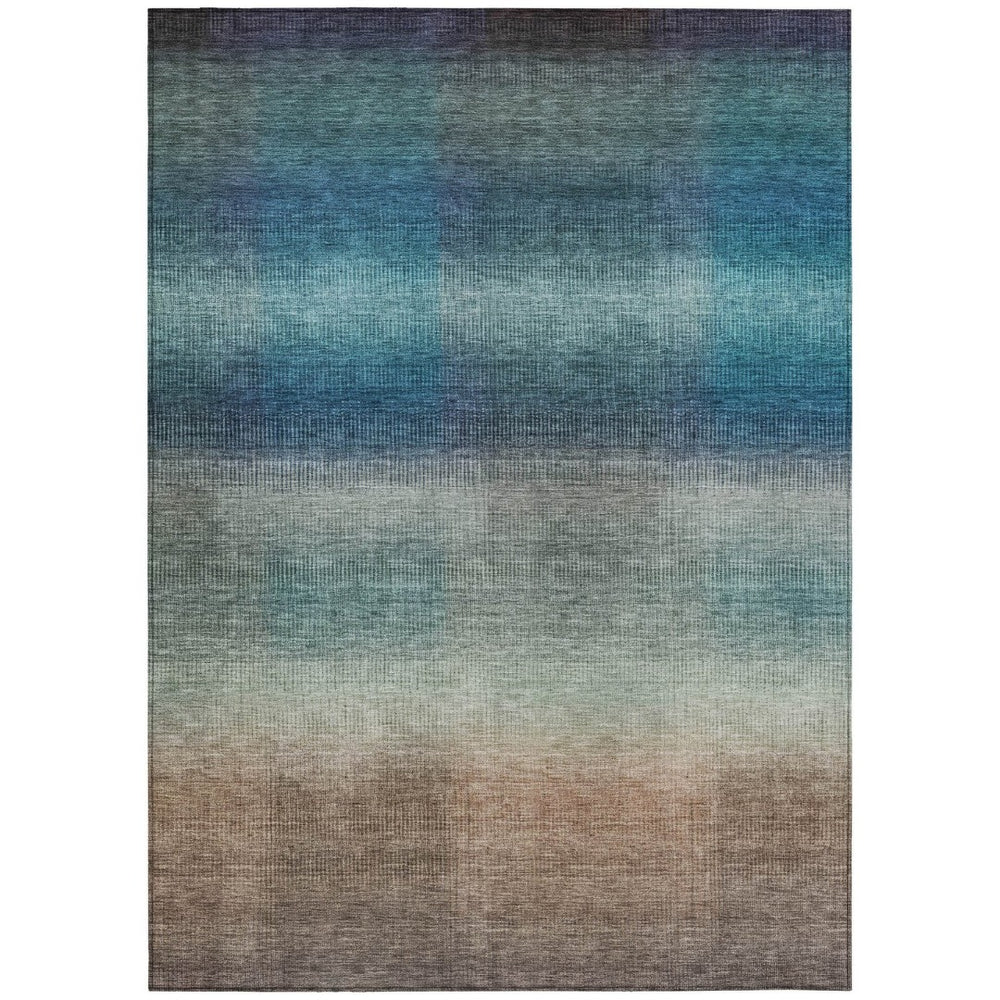 HomeRoots 10' Blue and Copper Abstract Washable Area Rug – Stylish Indoor/Outdoor Décor for High-Traffic Spaces 619290