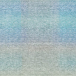 HomeRoots 5' Sky Blue and Peach Abstract Area Rug - Stylish, Washable, Durable Design for Indoor & Outdoor Use 619304