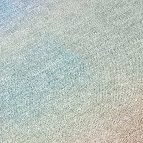 HomeRoots 8' Sky Blue and Peach Abstract Area Rug - Washable, Durable, Stylish for Indoor/Outdoor Spaces! 619305