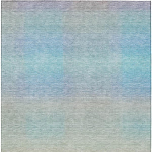 HomeRoots 8' X 10' Stylish Sky Blue & Peach Abstract Area Rug - Washable, Versatile for Indoor/Outdoor Use! 619306