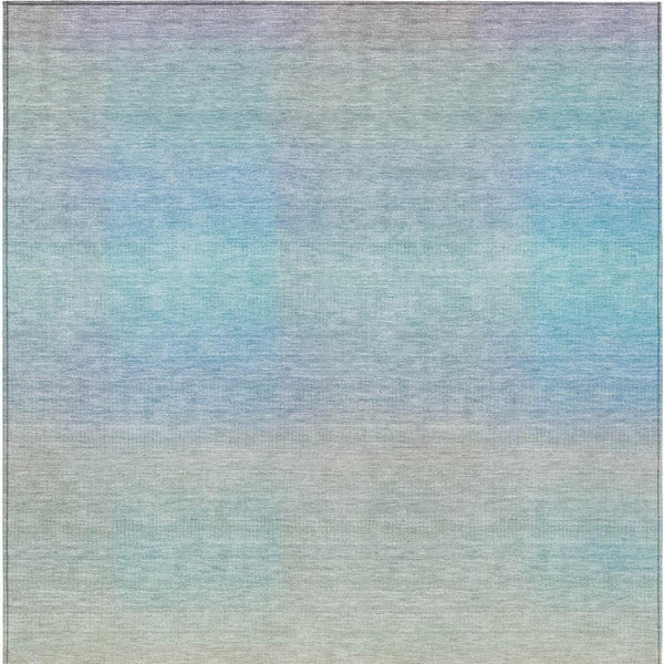 HomeRoots 8' X 10' Stylish Sky Blue & Peach Abstract Area Rug - Washable, Versatile for Indoor/Outdoor Use! 619306