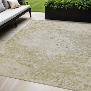 HomeRoots 5' X 8' Beige and Ivory Abstract Area Rug - Stylish, Washable, Durable for Indoor & Outdoor Use! 619322