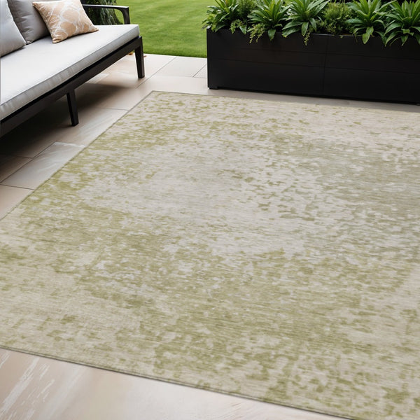HomeRoots 5' X 8' Beige and Ivory Abstract Area Rug - Stylish, Washable, Durable for Indoor & Outdoor Use! 619322