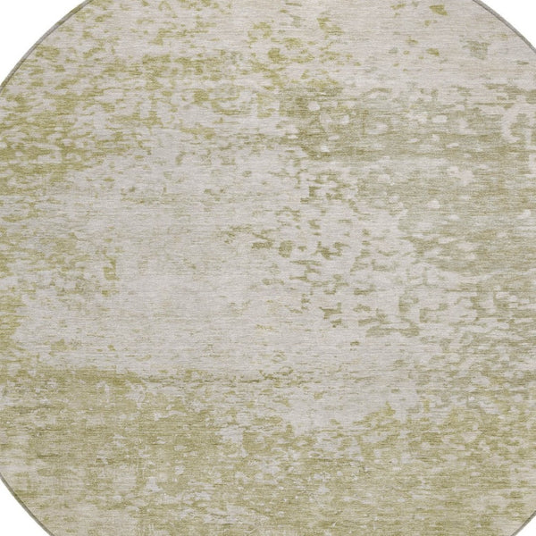 HomeRoots 8' Beige and Ivory Abstract Indoor-Outdoor Area Rug - Stylish, Washable, Stain-Resistant, Versatile! 619323