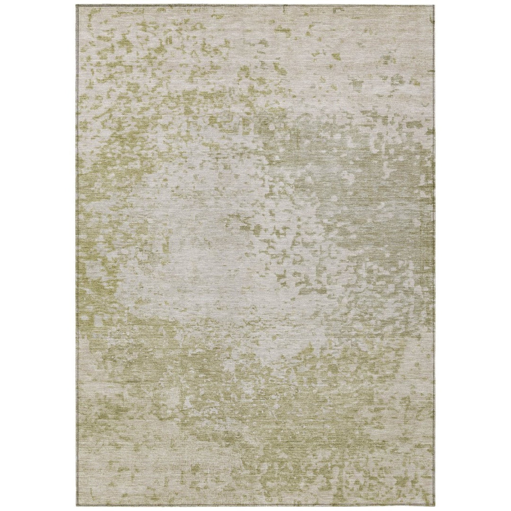 HomeRoots 8' X 10' Beige & Ivory Abstract Washable Area Rug - Stylish, Durable, Indoor/Outdoor Versatility! 619324