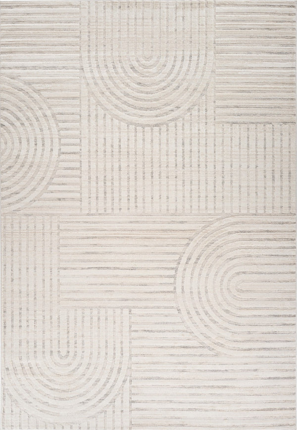 HomeRoots 9' X 12' Cream and Beige Abstract Area Rug - Elegant, Stain-Resistant Design for Modern Living Spaces 619351