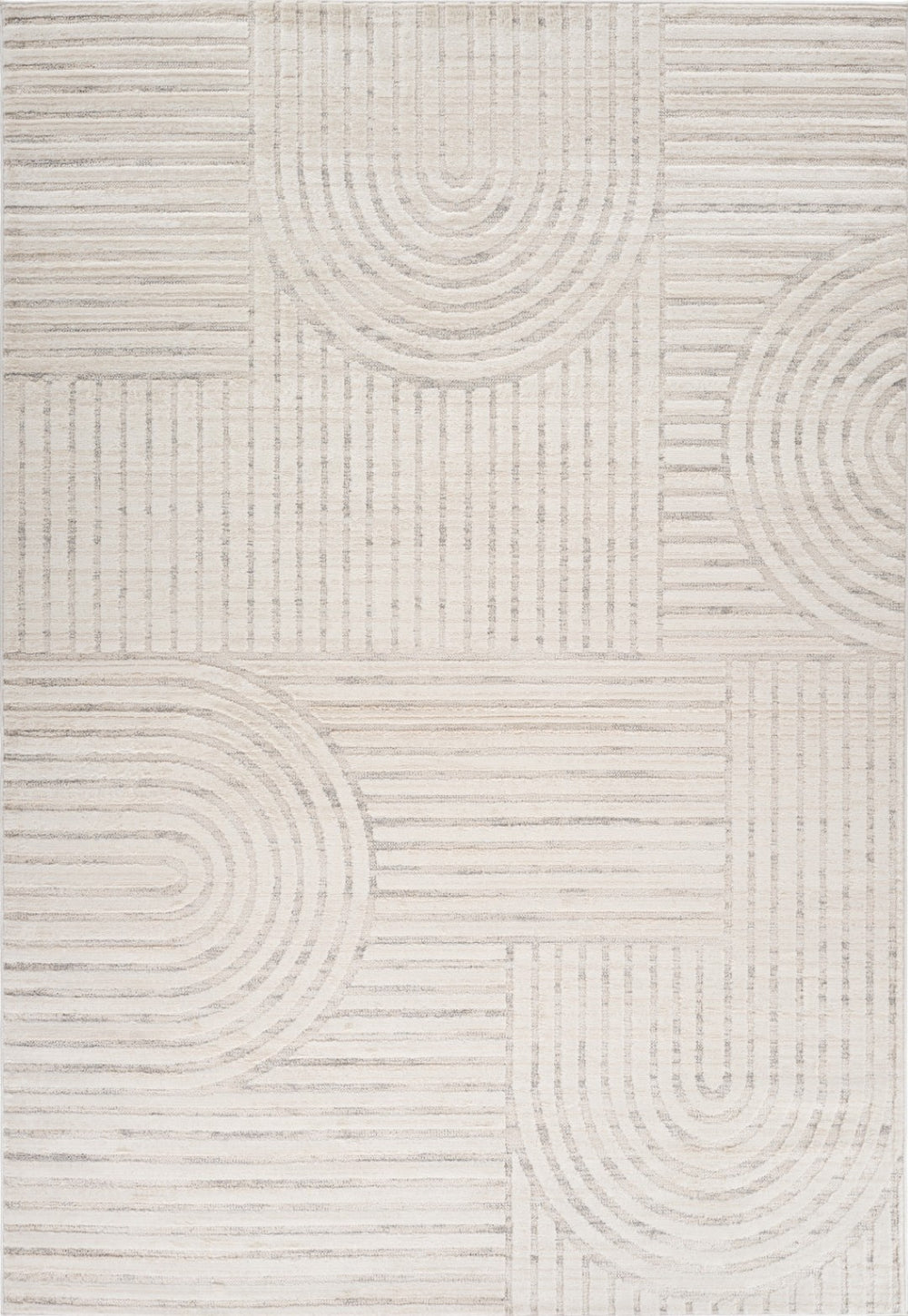 HomeRoots 9' X 12' Cream and Beige Abstract Area Rug - Elegant, Stain-Resistant Design for Modern Living Spaces 619351
