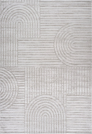HomeRoots 9' X 12' Gray and Ivory Abstract Area Rug - Modern Stain-Resistant Design for Chic Living Spaces 619352