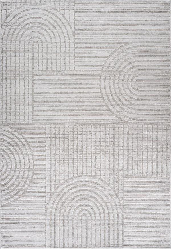 HomeRoots 9' X 12' Gray and Ivory Abstract Area Rug - Modern Stain-Resistant Design for Chic Living Spaces 619352