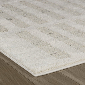 HomeRoots 9' X 12' Gray And Beige Abstract Area Rug - Modern, Stain-Resistant, Durable Design for Any Space 619354