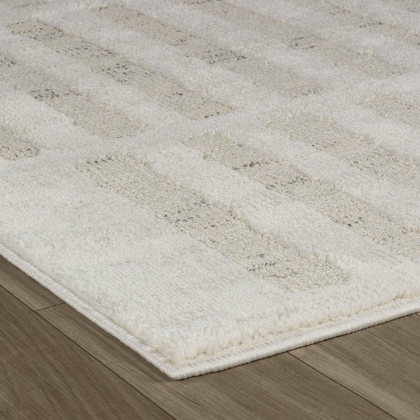 HomeRoots 9' X 12' Gray And Beige Abstract Area Rug - Modern, Stain-Resistant, Durable Design for Any Space 619354