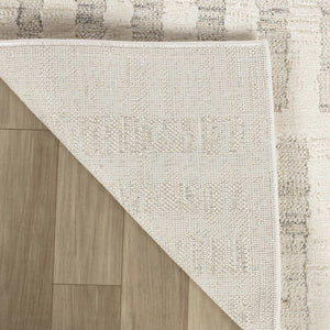 HomeRoots 9' X 12' Gray And Beige Abstract Area Rug - Modern, Stain-Resistant, Durable Design for Any Space 619354