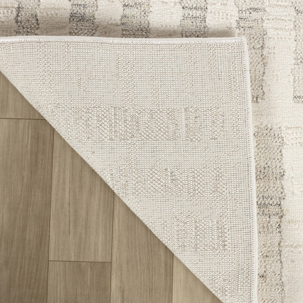HomeRoots 9' X 12' Gray And Beige Abstract Area Rug - Modern, Stain-Resistant, Durable Design for Any Space 619354