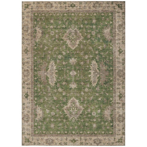 HomeRoots 5' X 8' Artichoke Green Floral Area Rug - Durable, Washable Indoor/Outdoor Design for Versatile Style 619386