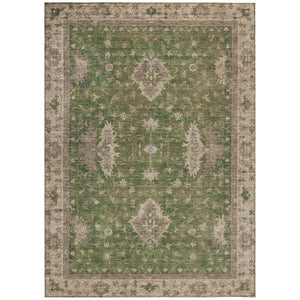 HomeRoots 5' X 8' Artichoke Green Floral Area Rug - Durable, Washable Indoor/Outdoor Design for Versatile Style 619386
