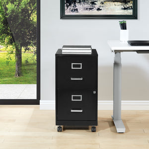 OSP Home Furnishings Metal File Cabinet Black