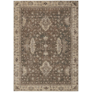 HomeRoots 10' Brown and Beige Floral Area Rug – Washable, Durable, Elegant Design for Indoor and Outdoor Use 619402