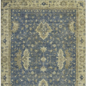 HomeRoots 10' Blue and Green Floral Washable Area Rug - Durable, Stylish Indoor/Outdoor Design for Any Space 619408